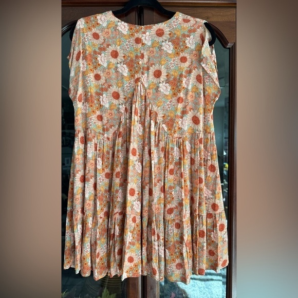 C&V Chelsea & Violet Floral Print Cap Sleeve Babydoll Mini Dress - Picture 8 of 8